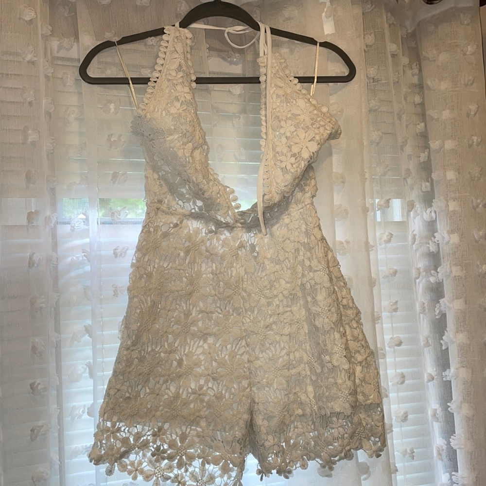 White lace romper